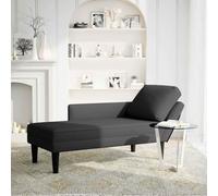 KBHRENP Tumbona Terciopelo Negro con Almohada y Reposabrazo Derecho | Espuma alta elasticidad, soporte ergonómico, uso versátil salón dormitorio oficina, tela suave