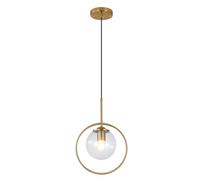 KBUUKYYXouy Luces colgantes modernas Lámpara colgante de mediados siglo con pantalla cristal globo interior ajustable dorada for comedor Pasillo Dormitorio Vestíbulo(Transparent)