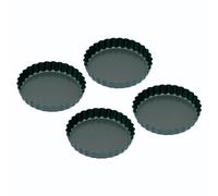 KC BLUE Kitchen Craft KCMINIFLANPK4 - Nonstick Bakeware Cake Mold, Black, perfect for baking various shapes in the oven or air fryer.