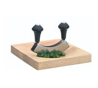 KC BLUE KitchenCraft Tabla para Picar de Madera con Cortador de Media Luna 20 cm 14 cm