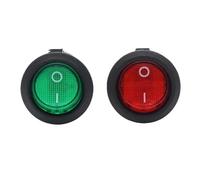 KCD1 Interruptor basculante redondo 2/3 pines ON-OFF-ON 2/3 posición 6A/250VAC 10A/125VAC SPST 23mm LED Interruptores de botón for auto (Red NO light-01,1pcs)