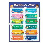 KCDFDVJFBM Classroom Decor Months of the Year Poster Educational Chart for Toddlers Preschool Kindergarten Homeschool Wall-Art(Unframed,16x24inch(40x60cm))