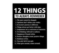 KCDFDVJFBM Daily Reminder Canvas Wall-Art 12 Important Things to Always Remember Print for Home Office Bedroom Decor(Unframed,16x24inch(40x60cm))