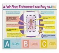 KCDFDVJFBM First Time Mom Gift ABCs of Safe Sleep Poster Guidelines Canvas Wall-Art for Nursery Decor Infant Care(Framed,08x12inch(20x30cm))