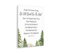 KCDFDVJFBM Isaiah 43 18 19 Canvas Print Bible Verse Wall-Art Forget the Former Things Do Not Dwell On the Past Inspirational Scripture Decor(Framed,08X12inch(20X30cm))