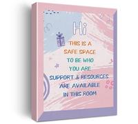 KCDFDVJFBM Motivational Wall-Art This is A Safe Space Canvas Print Inspirational Diversity Inclusive Quote for Classroom Office Home Decor(Unframed,12x18inch(30x45cm))