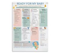 KCDFDVJFBM Ultimate Parent Checklist Poster Preparation Guide Canvas Wall-Art for Nursery Decor Shower Gift First Time Mom (Framed,12x18inch(30x45cm))