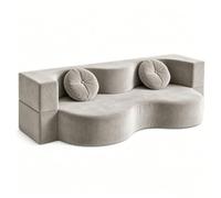 Kchsdool Sofá Cama Plegable, sofá de Suelo de Chenilla, sofá Cama Convertible, sofá comprimido Tipo Relax para Sala de Estar, Dormitorio o habitación de Invitados(Grey,200CM)