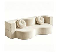 Kchsdool Sofá Cama Plegable, sofá de Suelo de Chenilla, sofá Cama Convertible, sofá comprimido Tipo Relax para Sala de Estar, Dormitorio o habitación de Invitados(Blanco,200CM)