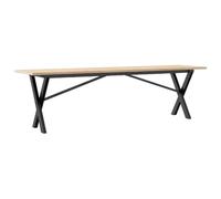 KDACVBMG - Mesa de centro (160 x 40 x 45 cm), madera de pino macizo y acero | Madera de pino maciza,acero,estructura X,tapa robusta,grano recto,nodos,aspecto rústico,salón
