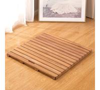 KDDEON Alfombrilla de Baño de Bambú Antideslizante Personalizable,Tarima para Ducha,Tarima de Ducha Absorbentes de Madera Maciza,Tarima con Diseño de Mango,con Pies Antideslizantes (60x60cm/24x24in)