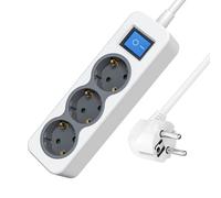 KDE Regleta de Enchufe con 4 Tomas 1,5M, Protección de Niño, 16A/250V/3680W