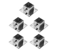 Kdjuope 5 Soportes de Base de Poste con Brida Cuadrada, 4 Orificios, Montaje Cuadrado con Tornillos, para, Pasamanos, para Buzones, Sop, Diámetro interior 30mm
