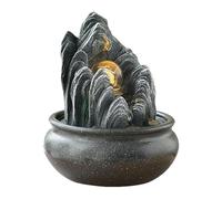 Kdjuope Fuente de Mesa con Cascada de Interior, Esfera Giratoria, Adorno Decorativo de Resina, Paisaje Acuático, Adecuada para Dormitorio, Sala de Estar, estilo D