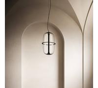 kdln Lámpara colgante LED Kooi, negro, Ø 30 cm metal/vidrio