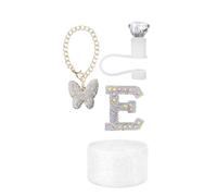 Kdouehg Accesorios Personalizados para Vasos StanleyCup, Decoraciones con Iniciales, Tapón Antifugas, Tapa para Pajita, Adornos con Letras