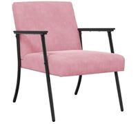 KDVXBCQJH Sillón de terciopelo rosa ergonómico, 59 x 75 x 78 cm | Silla tapizada suave con relleno de espuma resistente y base de acero para acentos elegantes en el salón o dormitorio.
