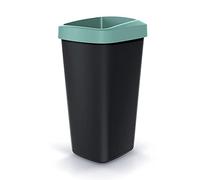 Keden Cubo de reciclaje 25L plástico con práctica tapa abierta color verde.