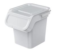 Keden Kaddi Q Cubo de Basura de 20 L Con Filtro de Carbón Activo, Separación de Residuos Con Tapa, Reciclaje, de Plástico (Gris Ceniza)