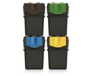 Keden SORTI BOX Juego de Cubos de Reciclaje Apilables (4, 25L)