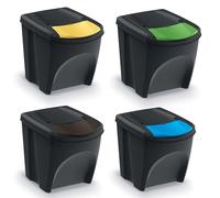 Keden Sortibox Juego de Cubos de Reciclaje Apilables (4, 25L)