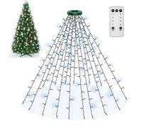 Kedoxi Luces Arbol Navidad Interior Exterior Blancas, Xmas Luces Navidad Arbol con Temporizador 16 Cuerdas 400 LEDs, String Lights 8 Modo para Bodas, Reuniones, Festivales Decoración Abeto Navidad