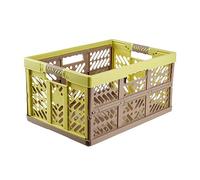 keeeper 4x Robustas Cajas Plegables con Mangos Suaves, 54 x 37 x 28 cm, 45 l, Ben, Verde/Marrón