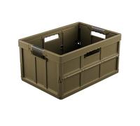 keeeper Benno Caja plegable profesional con asas suaves, 45 L, Hasta 50 kg de carga, Apta para alimentos, 54 x 37 x 27,5 cm, Verde oliva