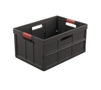 keeeper Benno Caja plegable profesional con asas suaves, 45 L, Hasta 50 kg de carga, Apta para alimentos, 54 x 37 x 27,5 cm, Gris grafito
