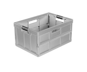 keeeper Benno Caja plegable profesional con asas suaves, 45 L, Hasta 50 kg de carga, Apta para alimentos, 54 x 37 x 27,5 cm, Plateado (Light Silver)
