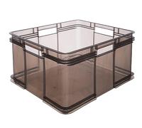 keeeper Caja de almacenaje con asas, Eurobox XXL, Polipropileno, 54 l, Bruno, Transparente (Gris cristal)