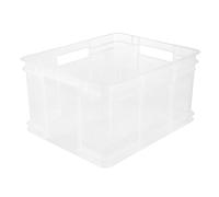 keeeper Caja de almacenaje Eurobox XL, Plástico robusto (PP), 43 x 35 x 24 cm, 28 l, Bruno, Transparente neutro