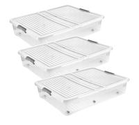 Keeeper caja de almacenamiento bajo cama 53 L transparente 3 unidades