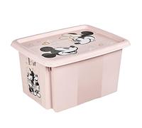 keeeper Caja de almacenamiento con tapa Minnie Mouse, Giratoria y apilable, Para niños, 15 L, Karolina, Rosa Nordic