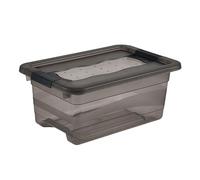 keeeper Caja de almacenamiento con tapa y cierre deslizante, 4 L, Transparente, Gris Crystal