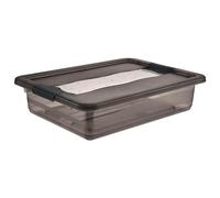 keeeper Caja de almacenamiento con tapa y cierre deslizante, 7 L, Transparente, Gris Crystal