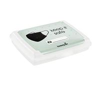 keeeper Caja práctica para la protección de la boca/nariz, Plástico resistente (PP), Transparente, 17 x 13 x 3,5 cm, 10 piezas