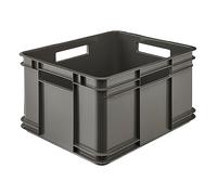 keeeper Contenedor de almacenamiento con asas, Euro-Box XL, Procyclen, 28 l, Bruno Eco Line, Eco-Gris