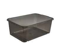 keeeper Contenedor de almacenamiento, Plástico resistente (PP), 4,5 l, 30 x 20 x 11 cm, Wilma, Gris Crystal