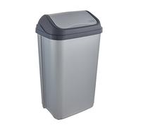 keeeper Cubo de basura Swantje, 50 l, tapa basculante, plateado