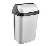 keeeper Cubo de basura con tapa deslizante Rasmus 10 l, plateado