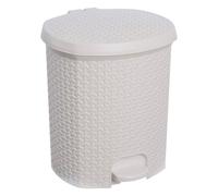 Keeeper Cubo de Basura Rattán con Tapa - 21L - Blanco Nórdico Nordic White