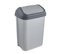 Keeeper Cubo de basura Swantje, tapa basculante, 10 L, plata clara
