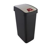 Keeeper Cubo de la Basura Premium con Tapa Abatible, Tacto suave, 45 l, Magne, Gris (Graphite)