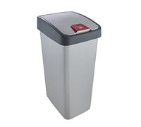 Keeeper Cubo de la Basura Premium Magne 45 l Tapa abatible Tacto suave Plateado