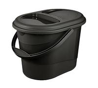 keeeper Cubo Eco con tapa, 13 L, Papelera ovalada, Elsa, Eco Grafito (Gris)