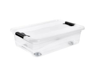 keeeper Konrad Cubos de almacenaje con Tapa, PP, 28 l, Natural (Transparente), 59,5x39,5x18
