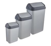 Keeeper Pack de 3 Cubos de Basura Swantje 10/25/50L Plateado