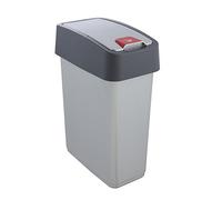 keeeper Papelera Premium Magne, 10 l, tapa abatible Soft Touch, Plateado