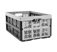 keeeper Caja plegable Robusta Ida, Plástico resistente (PP), 48 x 35 x 23 cm, 32 L, Gris Nordic